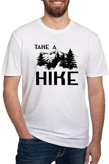CafePress Take A Hike T Shirt Men's Semi-Fitted Classic Cotton T-Shirt - White