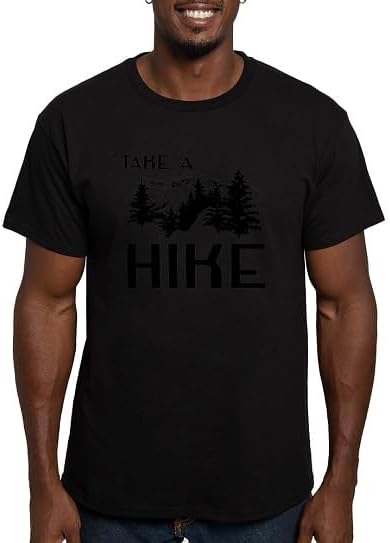 CafePress Take A Hike T Shirt Men's Semi-Fitted Classic Cotton T-Shirt - Black