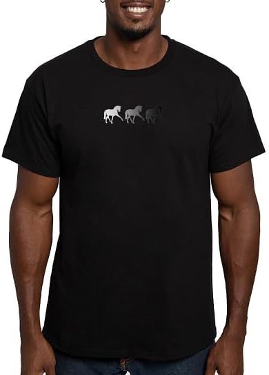 CafePress Dressage Horse Sidepass Ombre Fitted T Shirt Men's Semi-Fitted Classic Cotton T-Shirt - Black