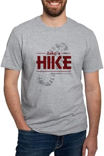 CafePress Take A Hike T Shirt Men's Semi-Fitted Classic Cotton T-Shirt - Heather Gray