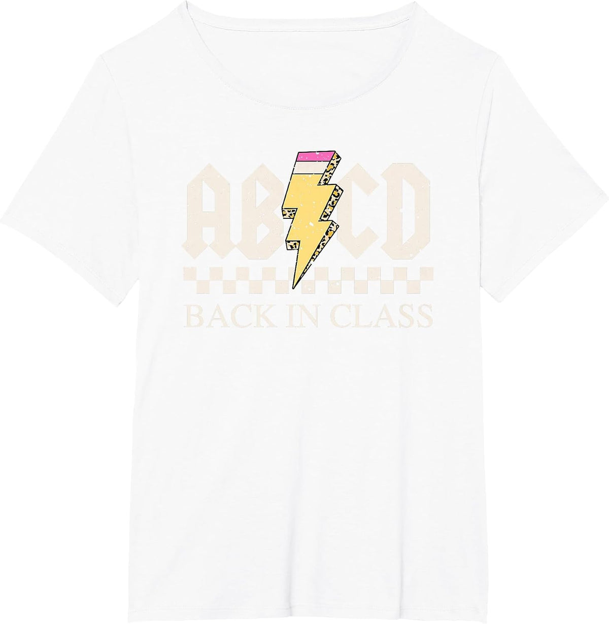 Boys Girls Teachers Rock Back to School ABCD Back in Class T-Shirt - White
