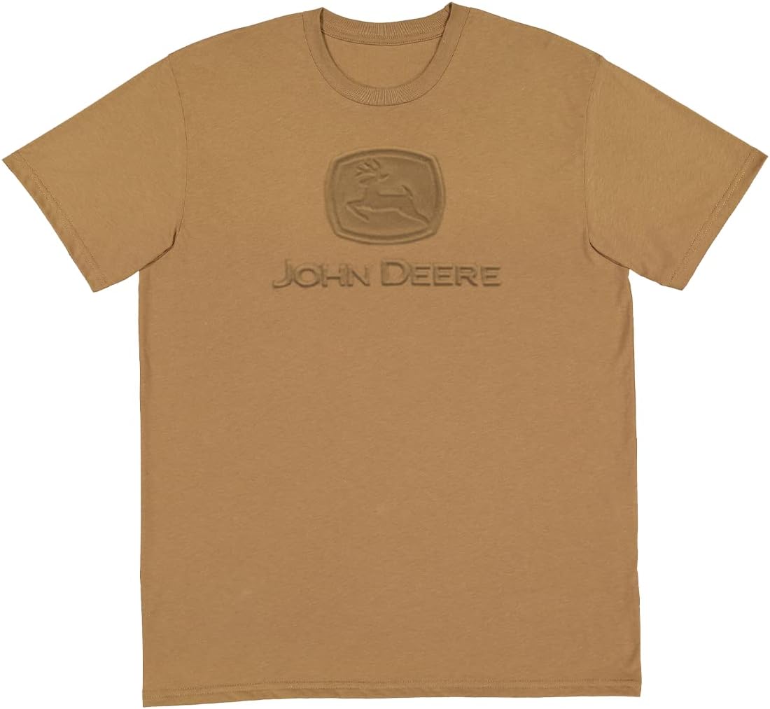 John Deere Mens Embossed Current Short Sleeve Graphic Tee-Brown-3X-Large - As Pictured