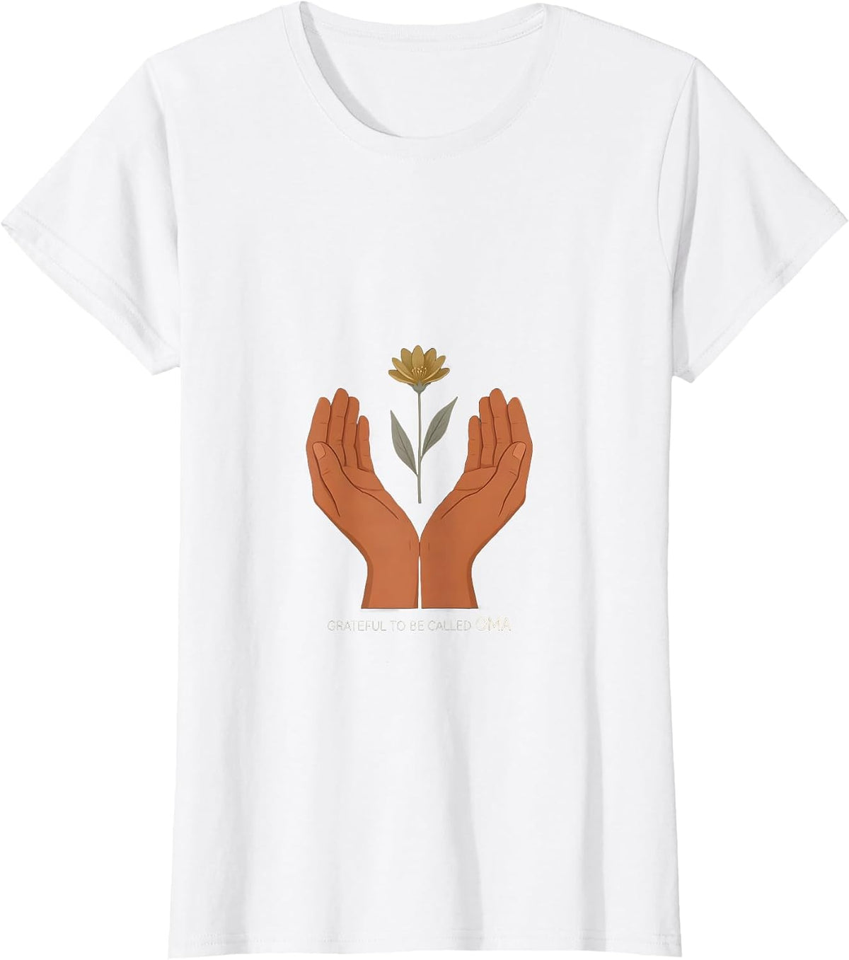 Grateful To Be Called Oma Sentimental Grandma Floral T-Shirt - White