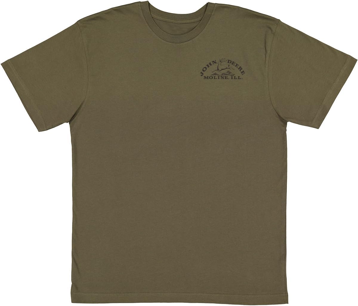John Deere Vintage Key to Farming SS Tee in Military Green - Military Green