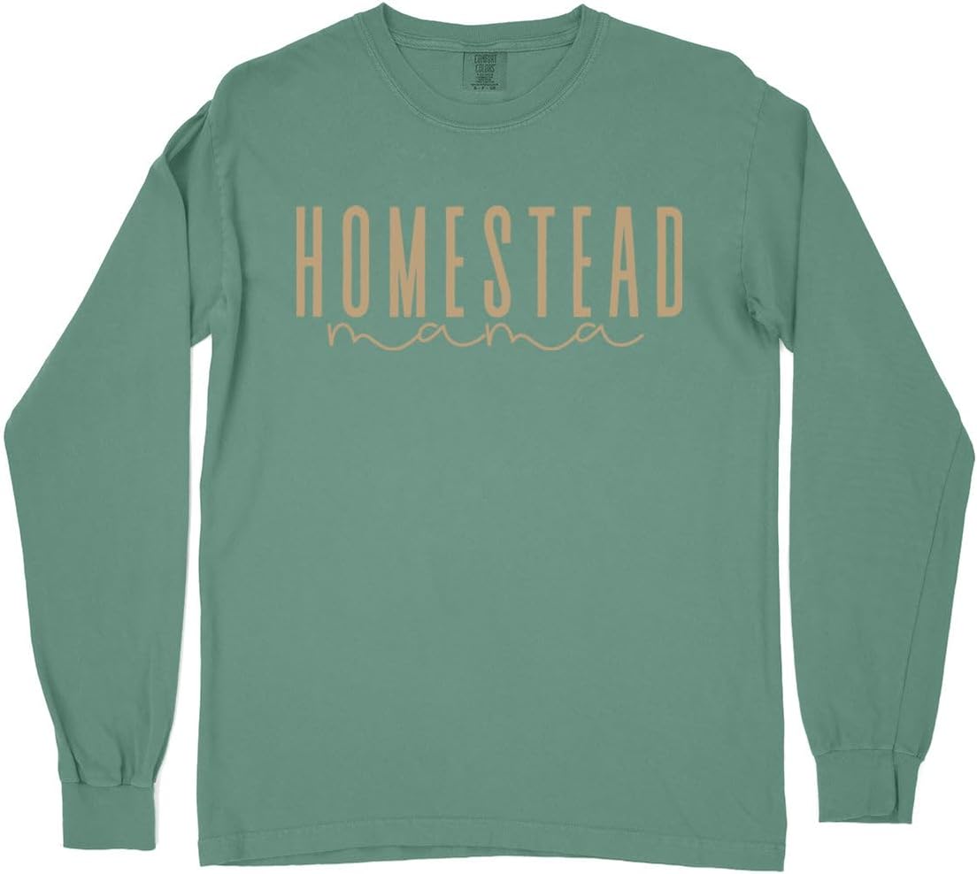 Homestead Mama Comfort Colors Long Sleeve Tee Unisex - Light Green