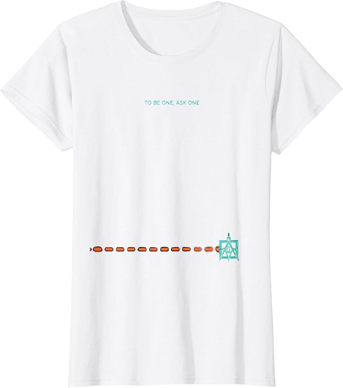 To Be One Ask One Risograph Freemason Square Compass T-Shirt - White
