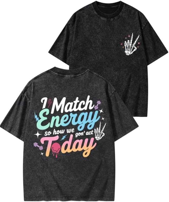 Halloween -Funny Gym Shirts for Women- Printed Gym Shirt - Novelty and Fun Design, Washed Heavyweight Cotton Gym t-Shirt -