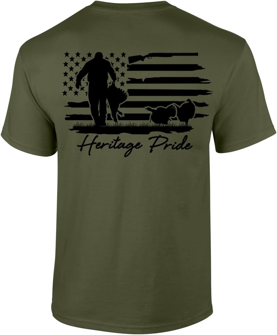 Heritage Pride Hunter Wild Turkey Distressed Flag Tee - Military