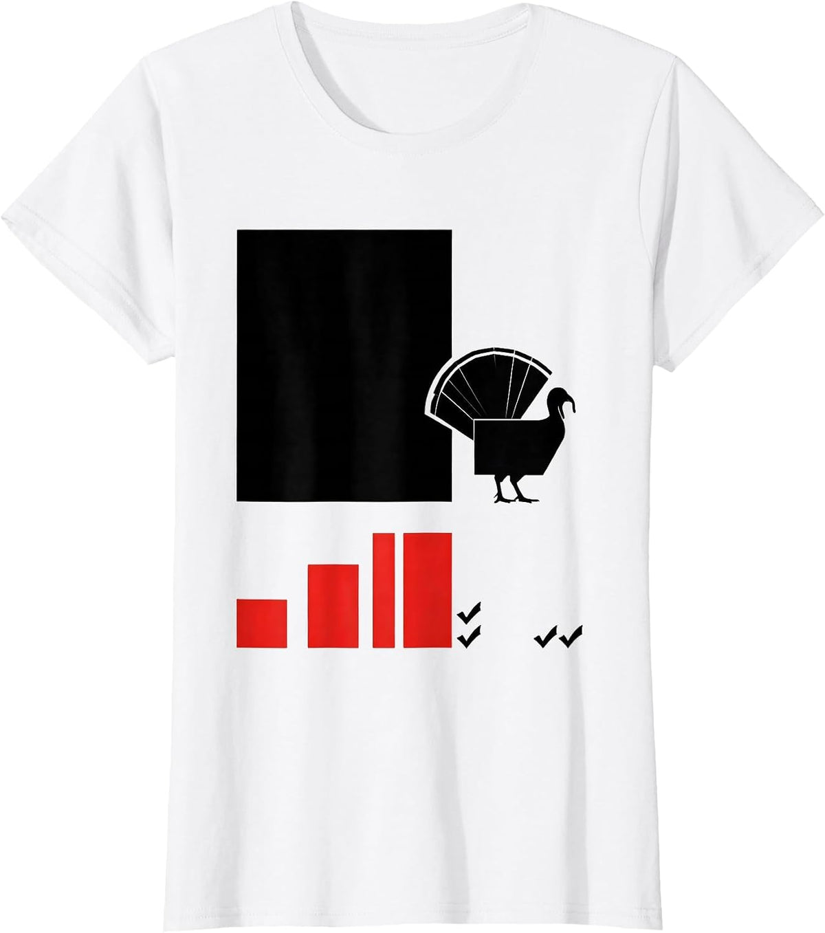 Women's Geometric Gobbler Hunting Humor Thanksgiving Gift T-Shirt - White