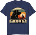 Labrador Dad T-Shirt Retro Desert Sunset Dog Portrait Tee - S3