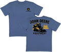 John Deere Men's Construction Skid Steer More Than Tough Enough Short Sleeve Tshirt in Indigo Blue - Indigo Blue