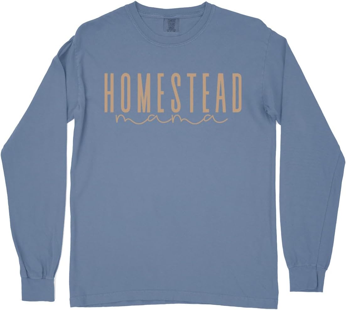Homestead Mama Comfort Colors Long Sleeve Tee Unisex - Blue Jean