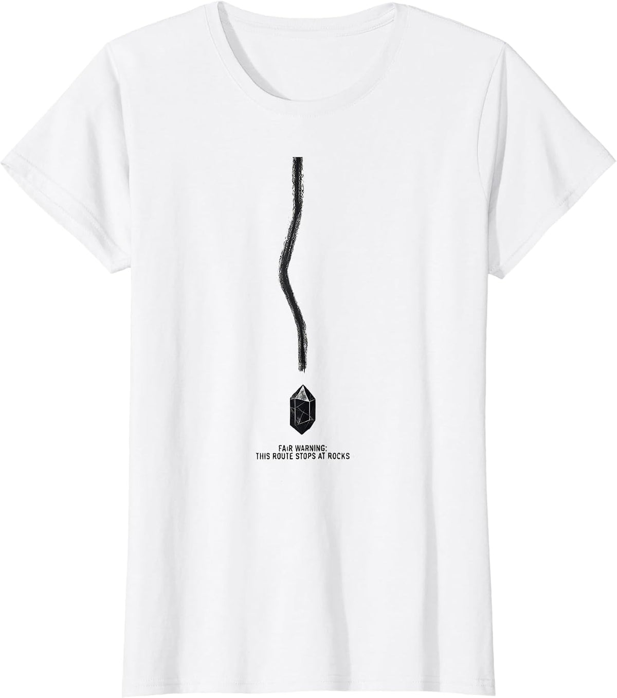 Women's Fair Warning: This Route Stops At Rocks Rock Collector T-Shirt - White