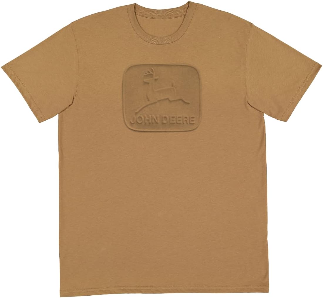John Deere Mens Embossed Vintage TM Short Sleeve Graphic Tee - Brown