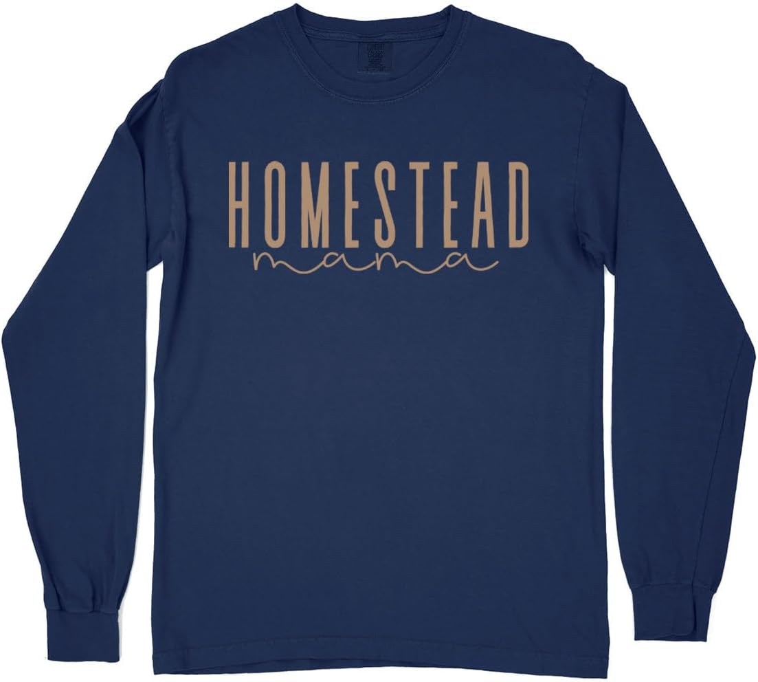 Homestead Mama Comfort Colors Long Sleeve Tee Unisex - Navy