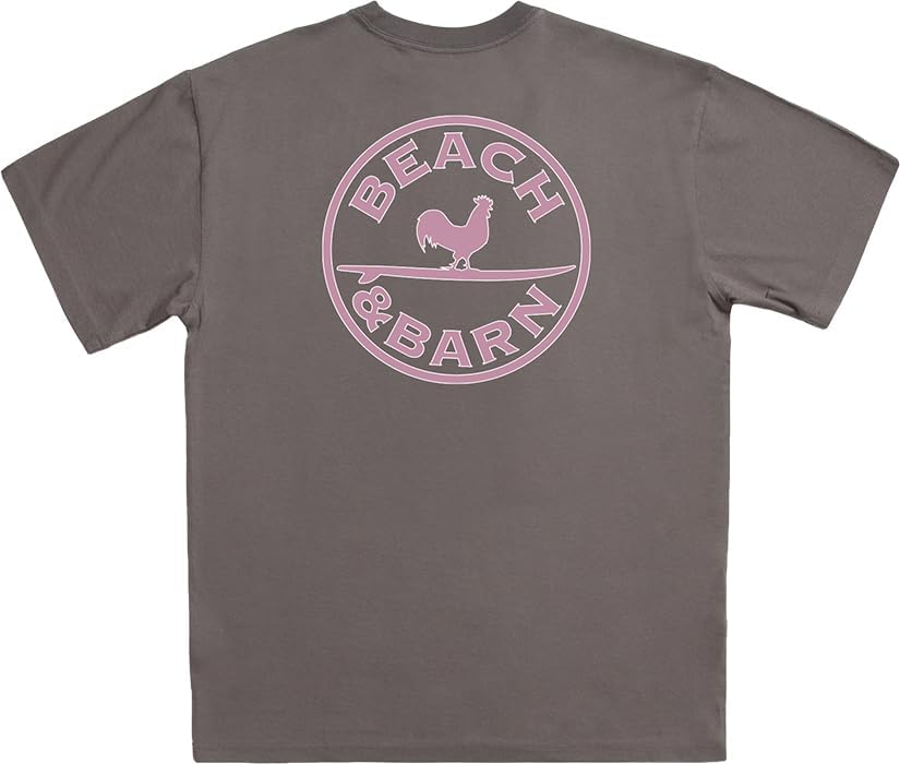Beach and Barn 100% Cotton Emblem T-Shirt for Adults - Charcoal