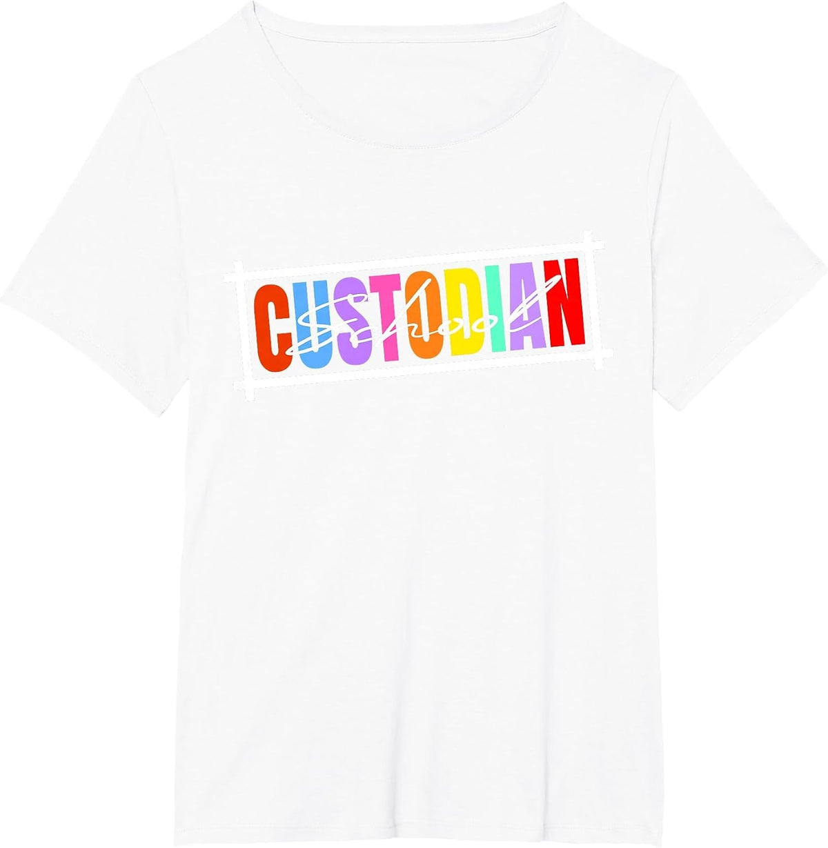 School Custodian, Janitor Cleaning and School Custodian T-Shirt - White