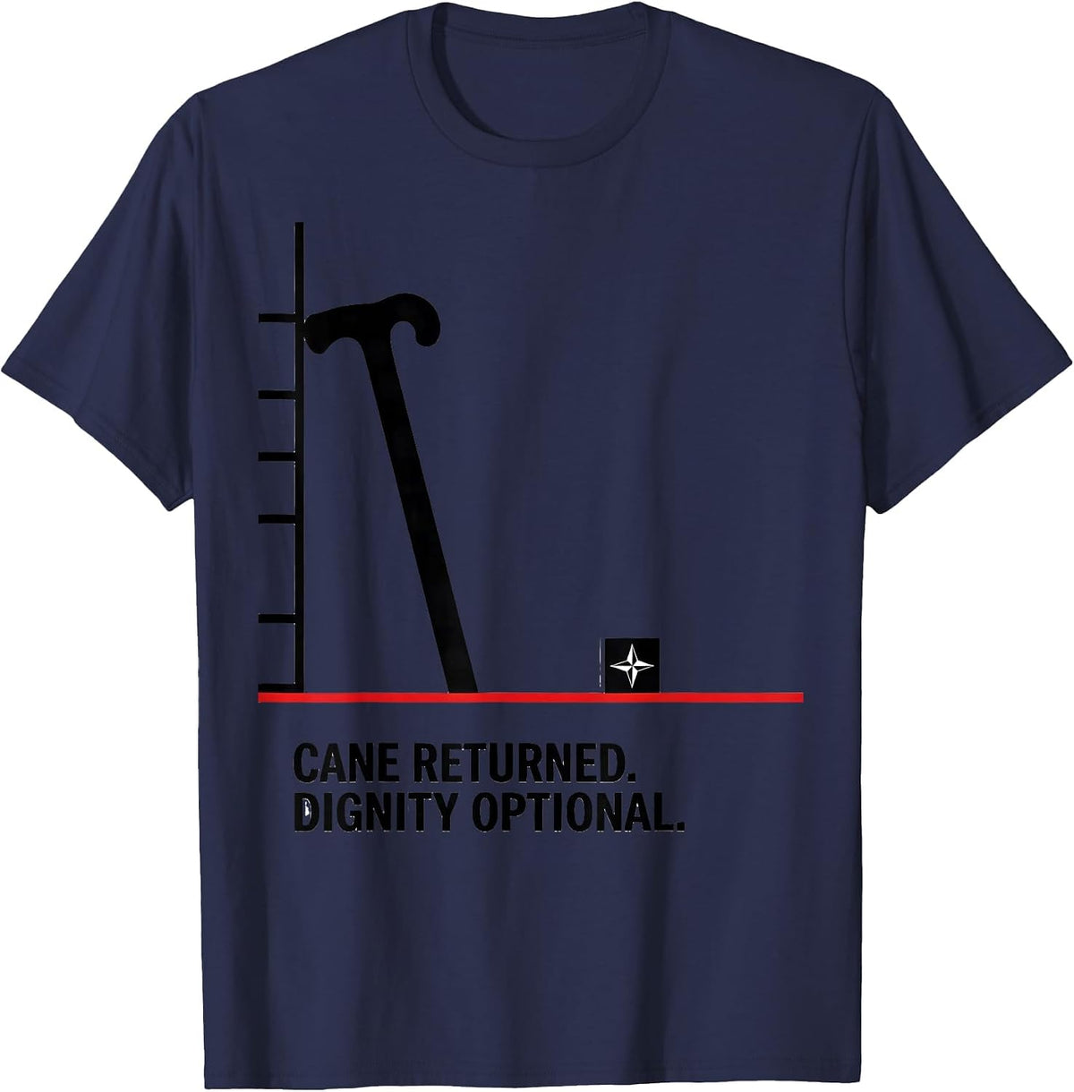 Cane Returned Dignity Optional Freemason Square And Compass T-Shirt - Navy Blue