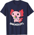 Axolotl Sweets Lollipop Snaxolotl Kawaii Axolotl T-Shirt - Navy Blue