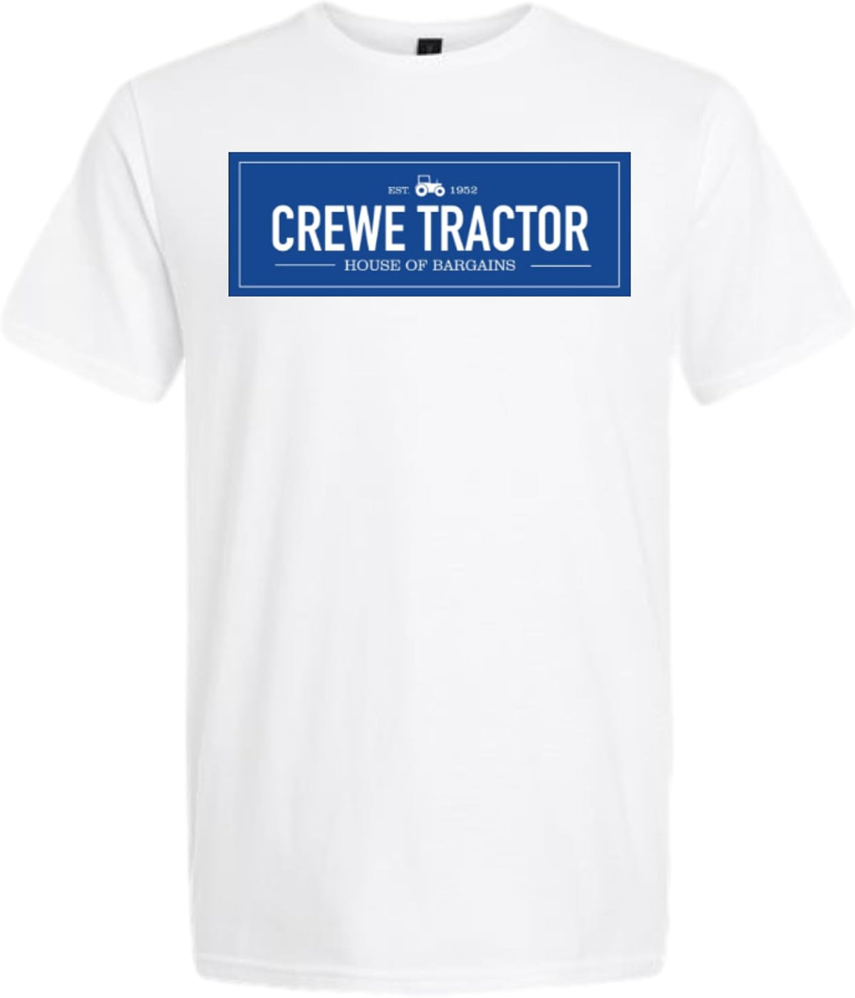 Crewe Tractor Hit The Road Dude T-Shirt, Short Sleeve, Crew Neck, Casual Wear - White