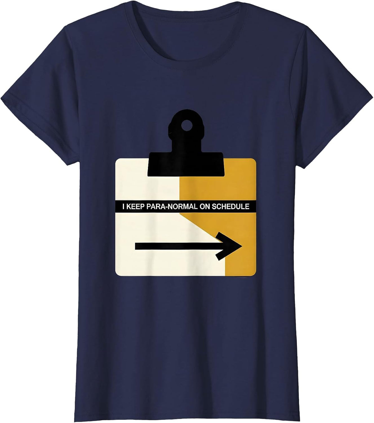 Women's I Keep Para-Normal On Schedule Funny Paraprofessional School T-Shirt - Navy Blue