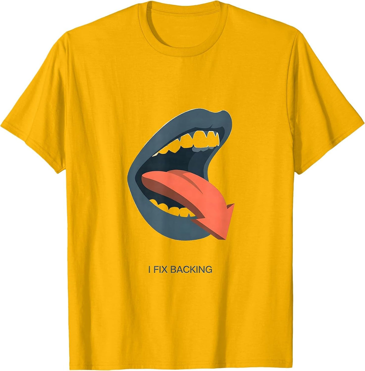 Men's I Fix Backing Editorial Conceptual Speech Language T-Shirt - Golden Yellow