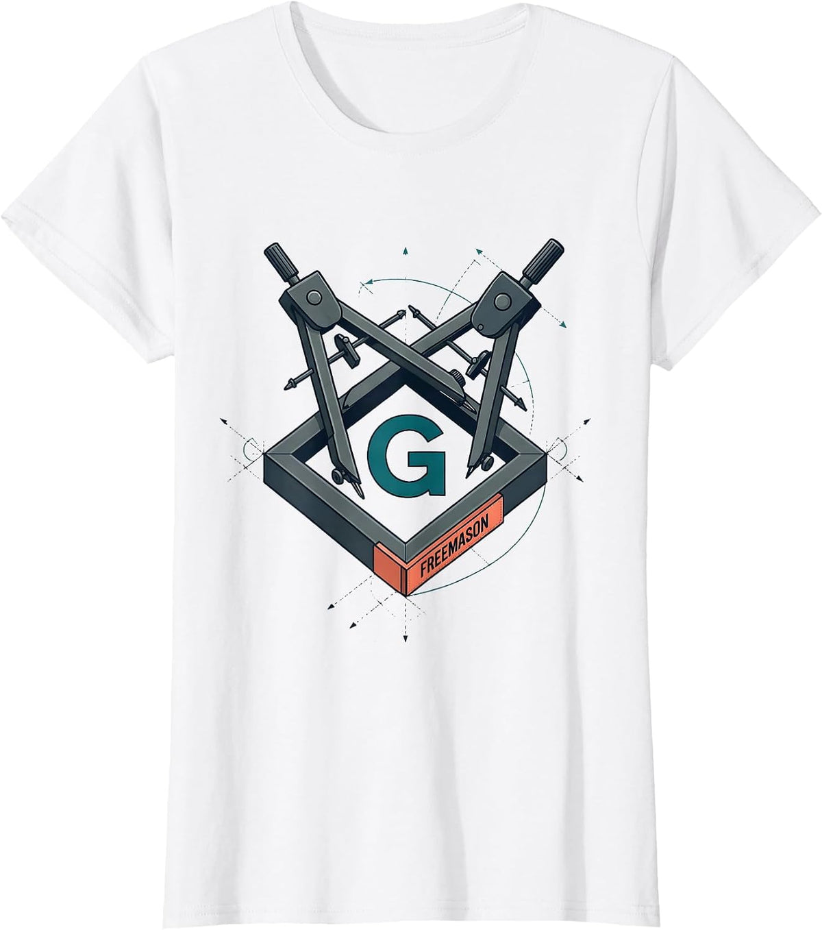 Freemason Square and Compass Fraternal Pride Masonic Gift T-Shirt - White