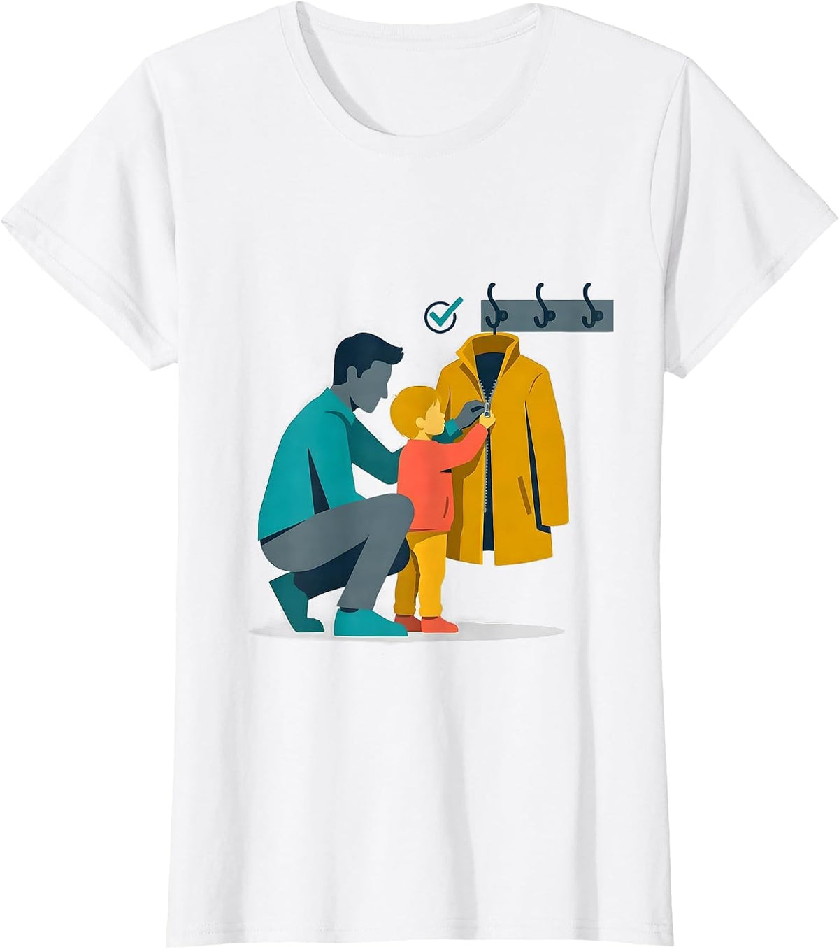 Women's Para Coach Child Mentor Appreciation Flat Vector T-Shirt - White