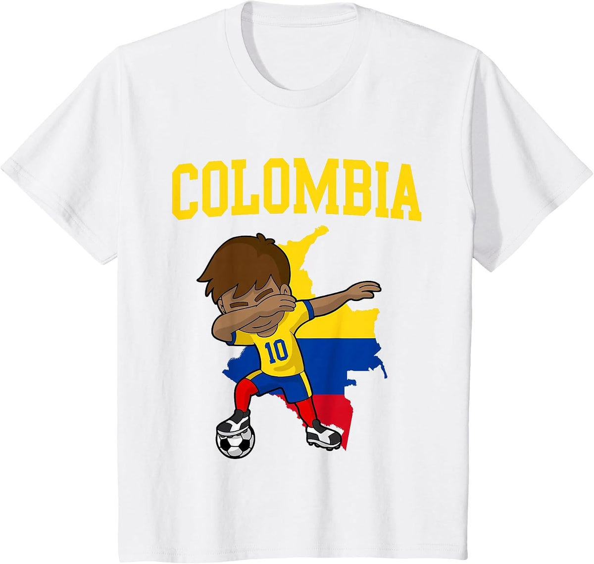 Colombia Soccer Colombian Football Dabbing T-Shirt - White