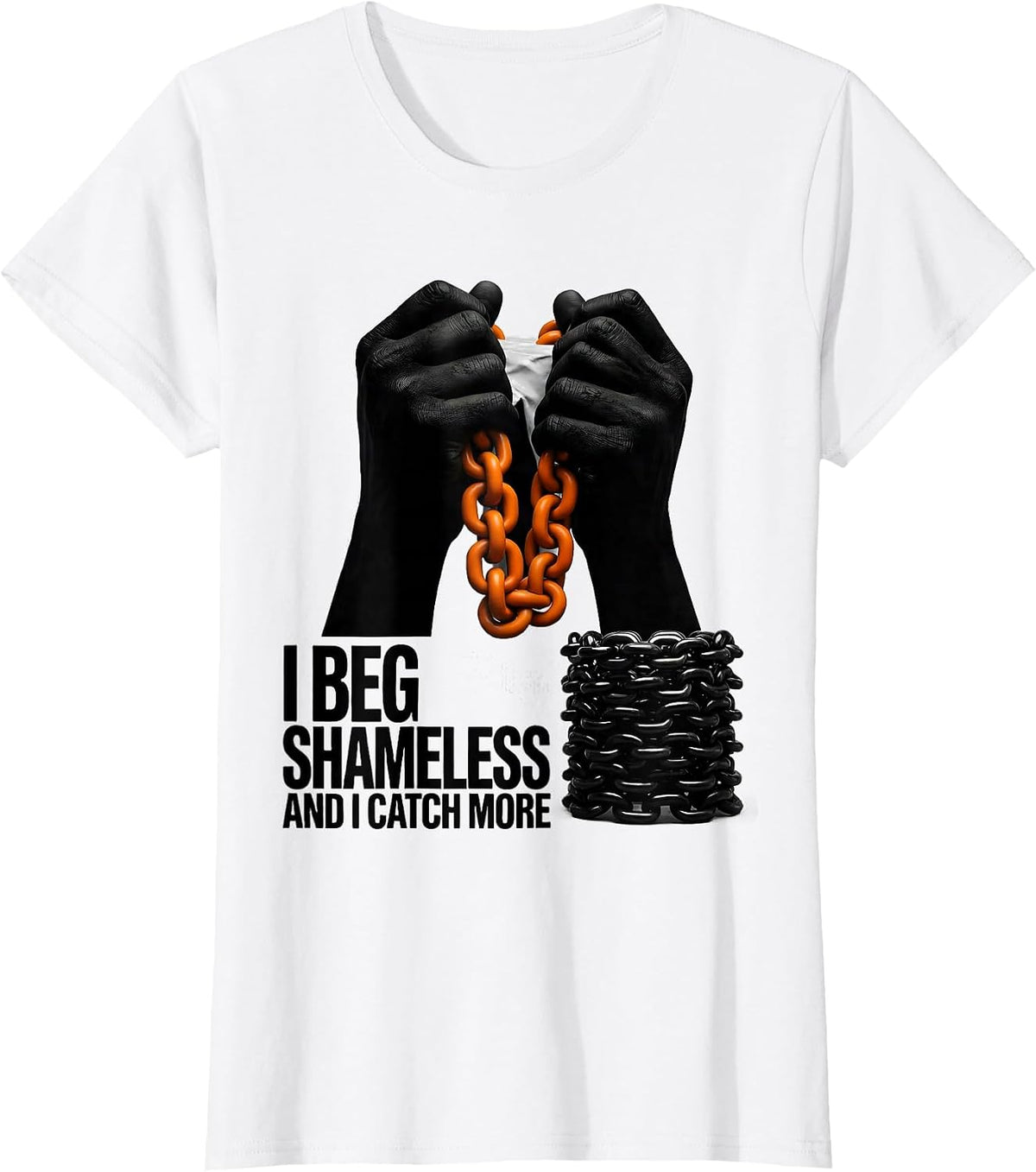 Women's I Beg Shameless And I Catch More Brutalist Mardi Gras T-Shirt - White
