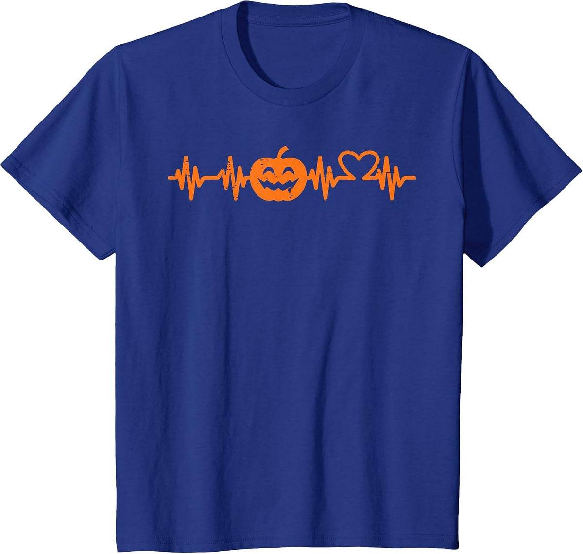 Halloween Nurse Heartbeat Pumpkin Costume Scrub Top Women T-Shirt - Royal Blue