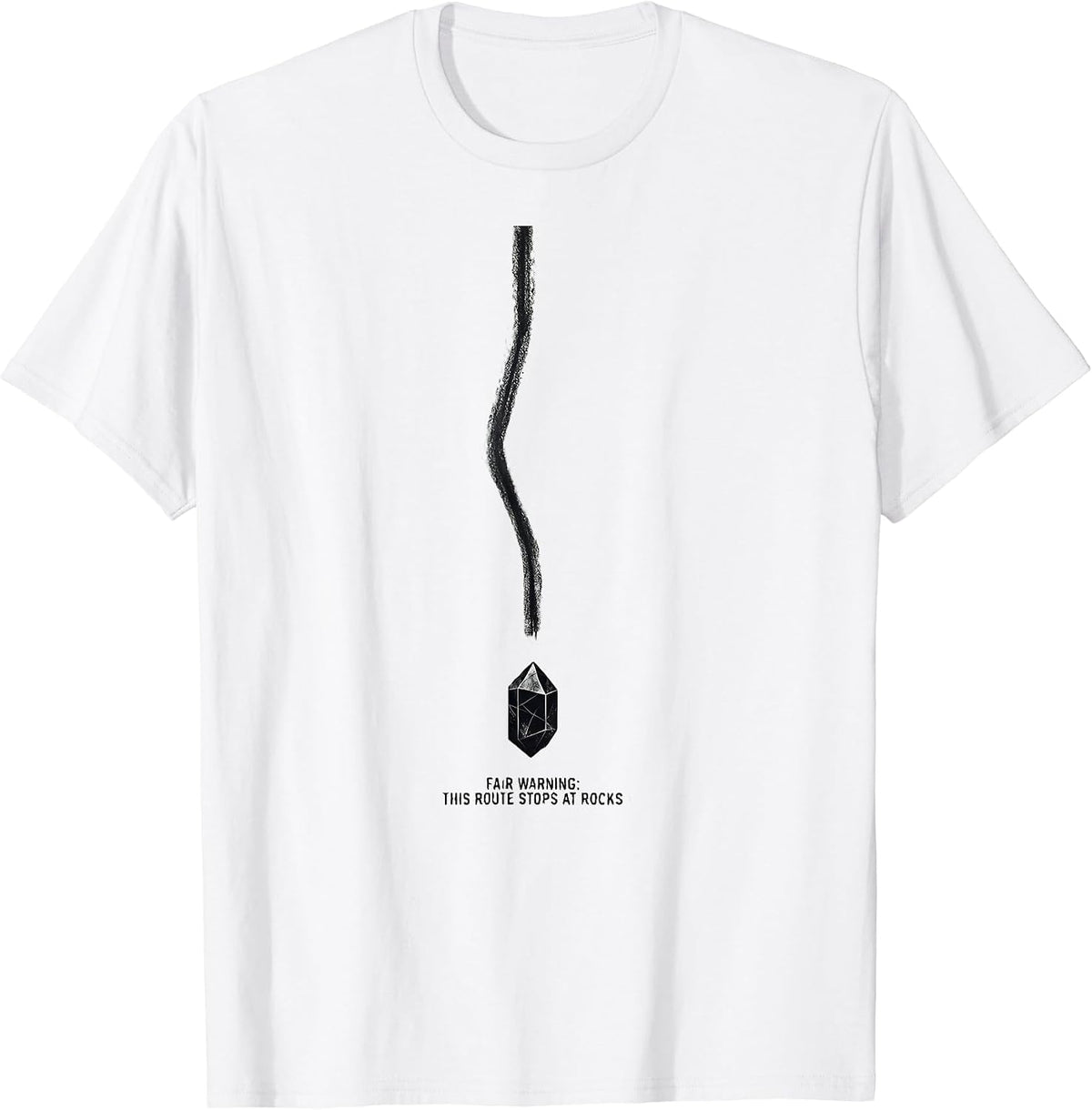Men's Fair Warning: This Route Stops At Rocks Rock Collector T-Shirt - White