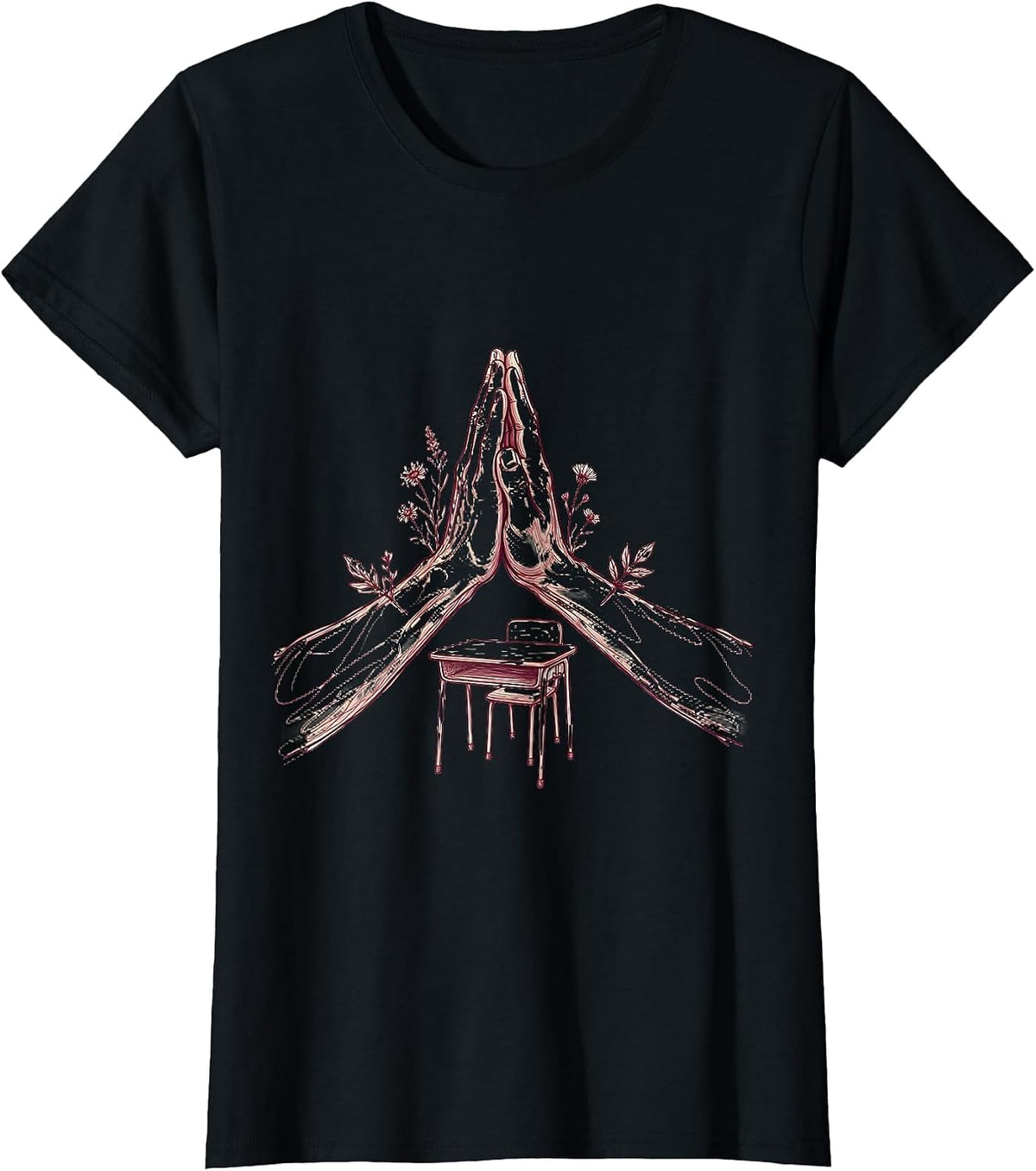 High Five Teacher Graphic Illustration Design T-Shirt - Black