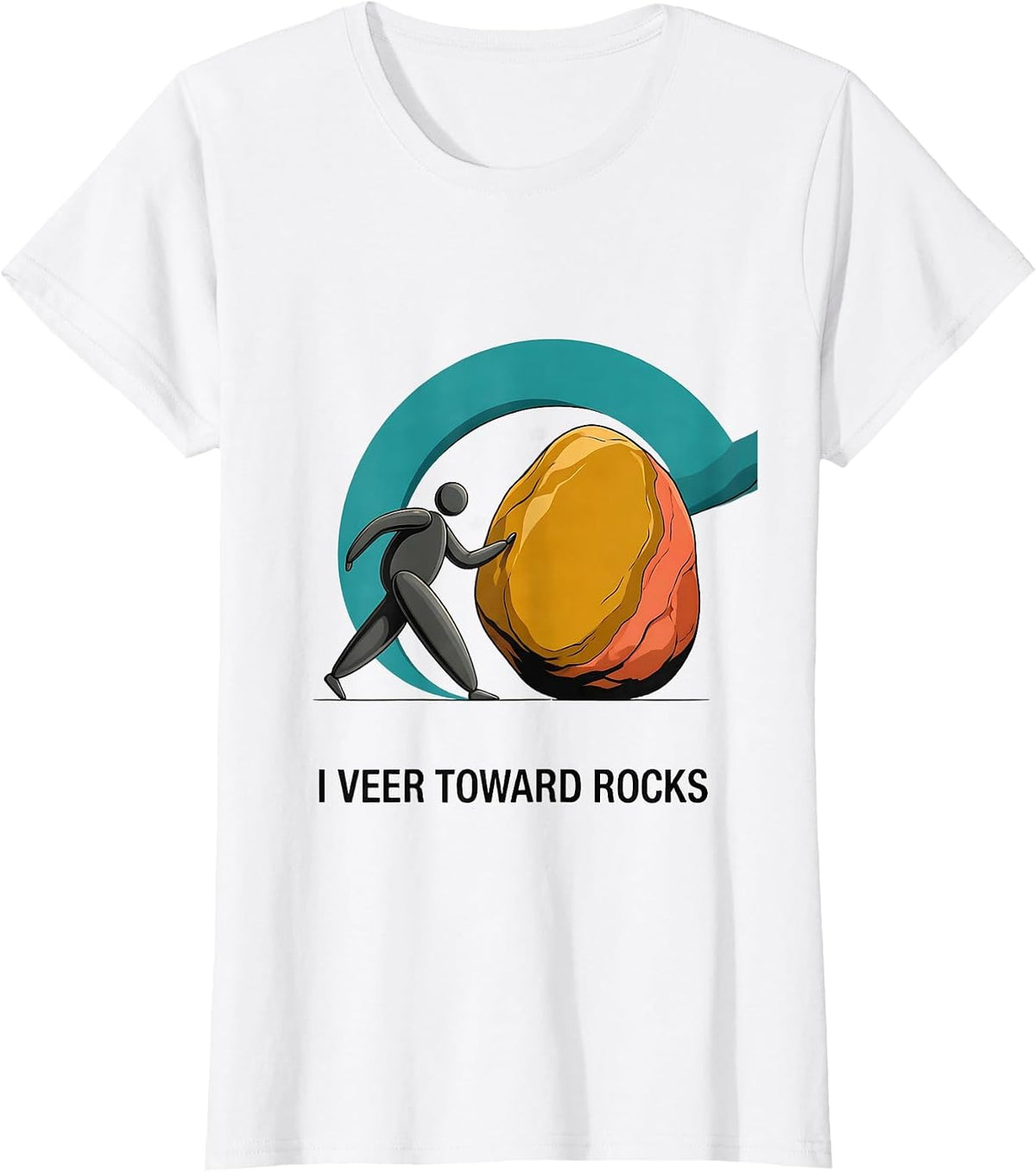I Veer Toward Rocks Midcentury Modern Rock Collector Humor T-Shirt - White