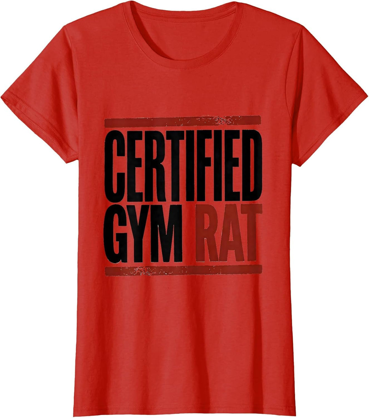 Certified Gym Rat Bold Motivational Streetwear Typography T-Shirt - Red