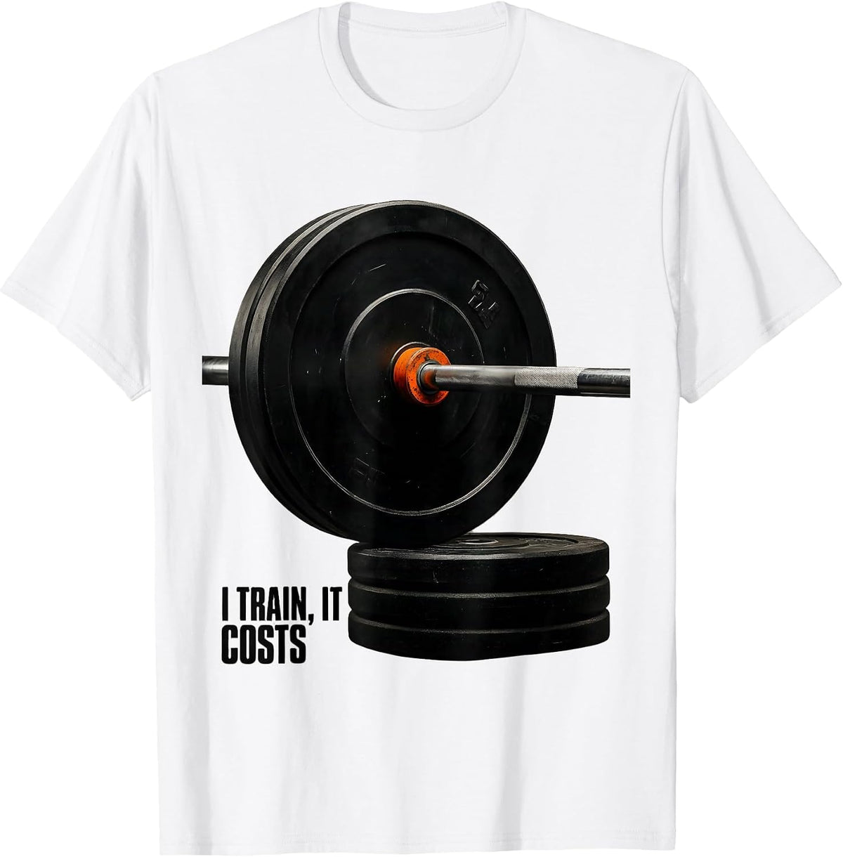 Men's I Train It Costs Funny Gym Workout Humor Weightlifting T-Shirt - White