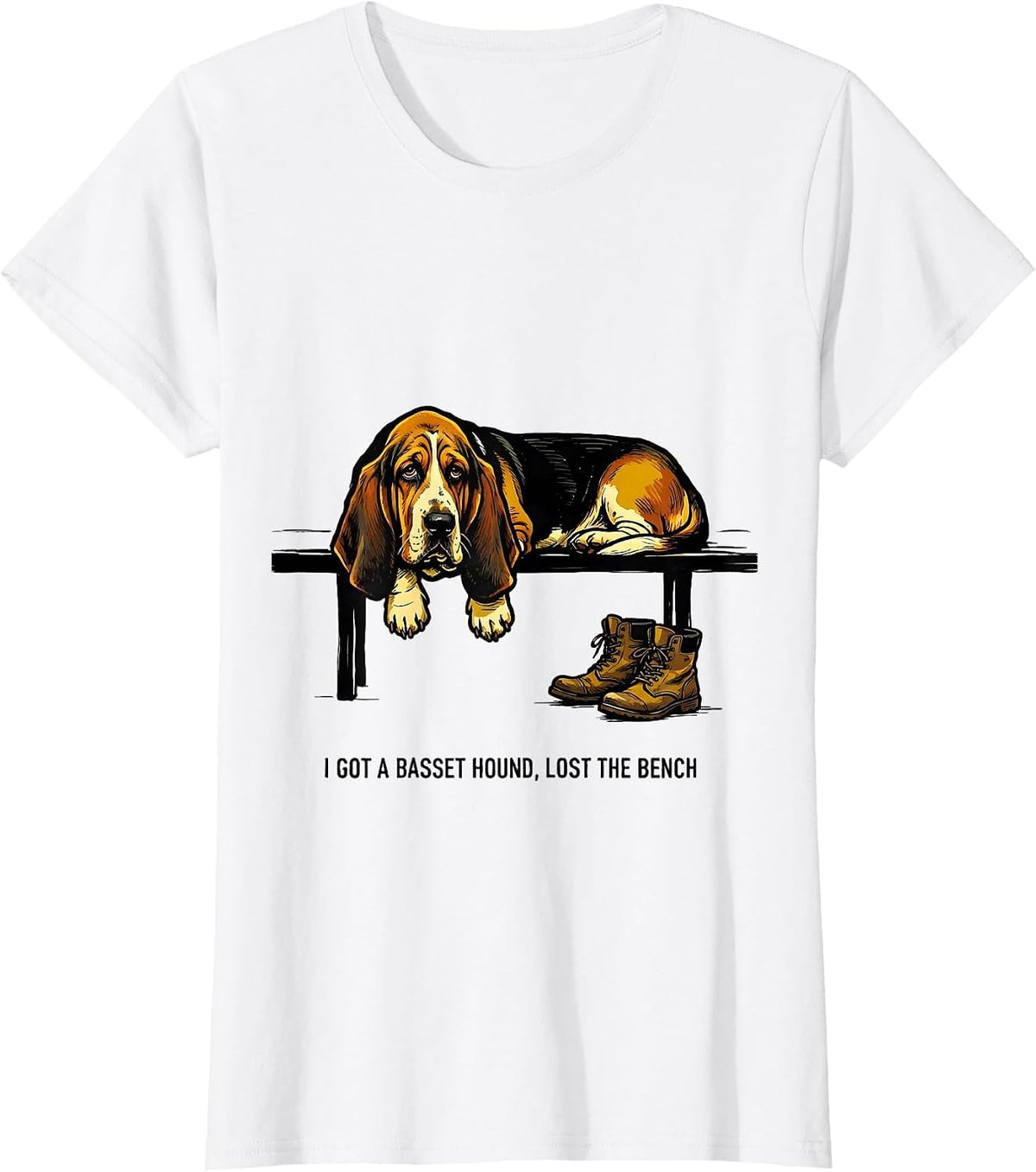 I Got A Basset Hound Lost The Bench Funny Dog Lover Gift T-Shirt - White
