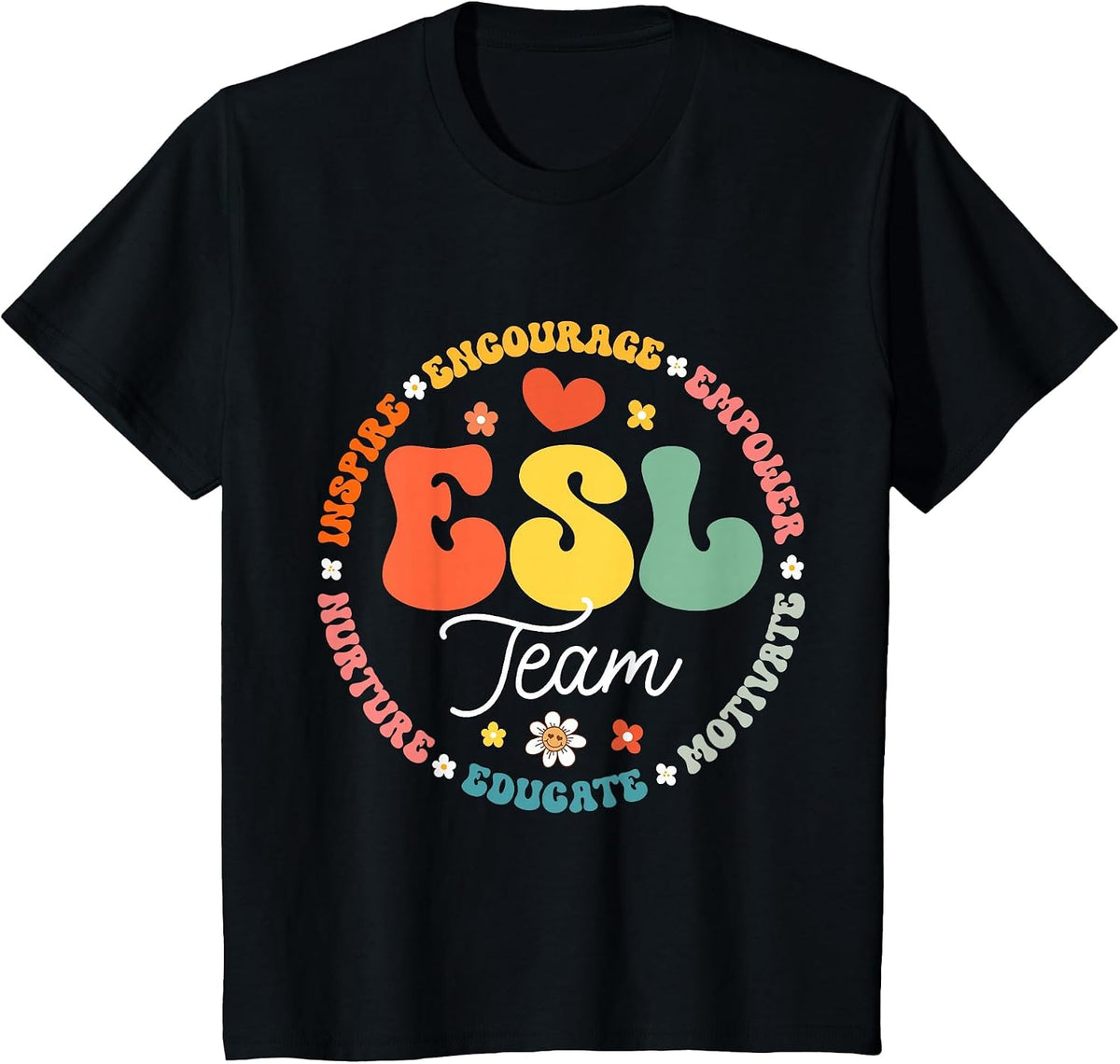 ESL Team Teacher English As A Second Language Squad T-Shirt - Black