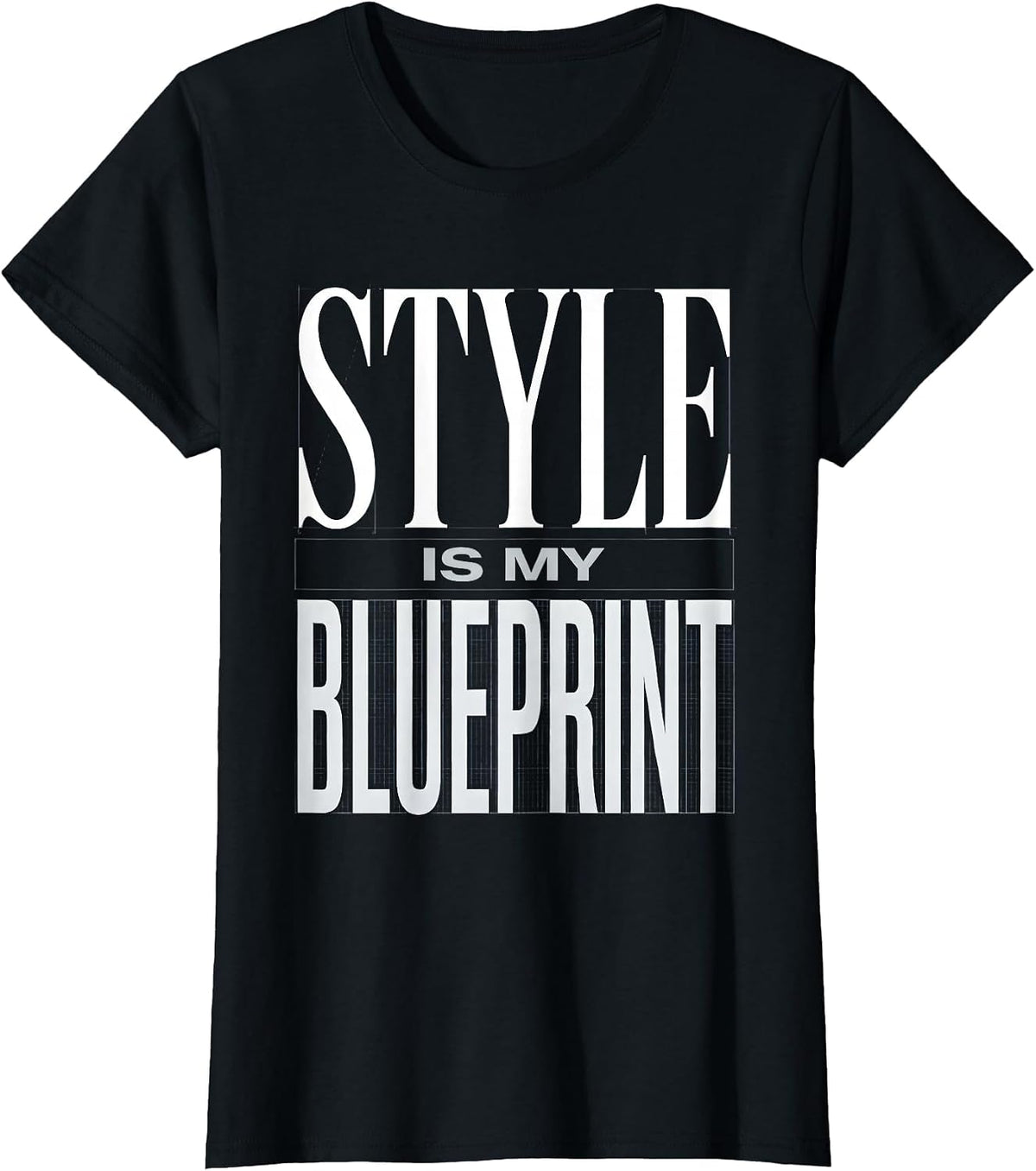 Style Is My Blueprint Men's Graphic Design T-Shirt - Black