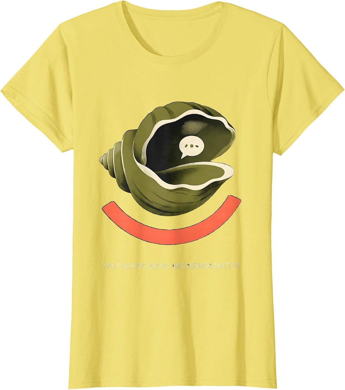 Your Words Signs And Sounds Matter Midcentury Modern Speech T-Shirt - Lemon Yellow