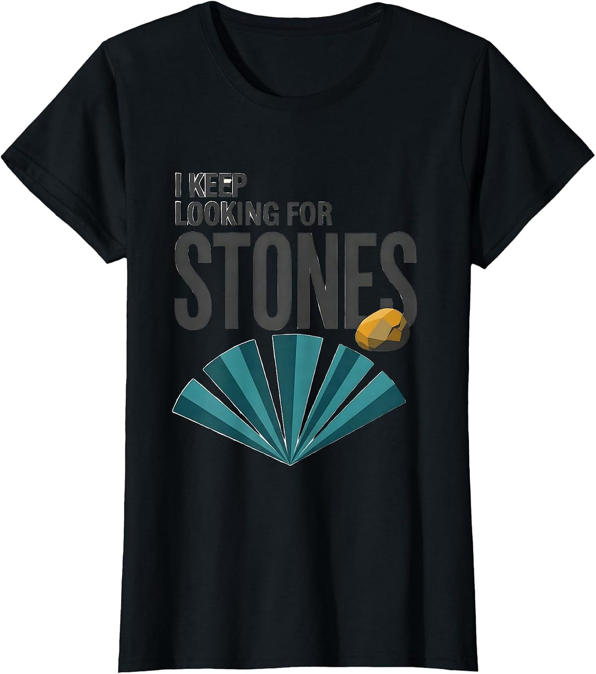 I Keep Looking For Stones Midcentury Modern Rock Collector T-Shirt - Black