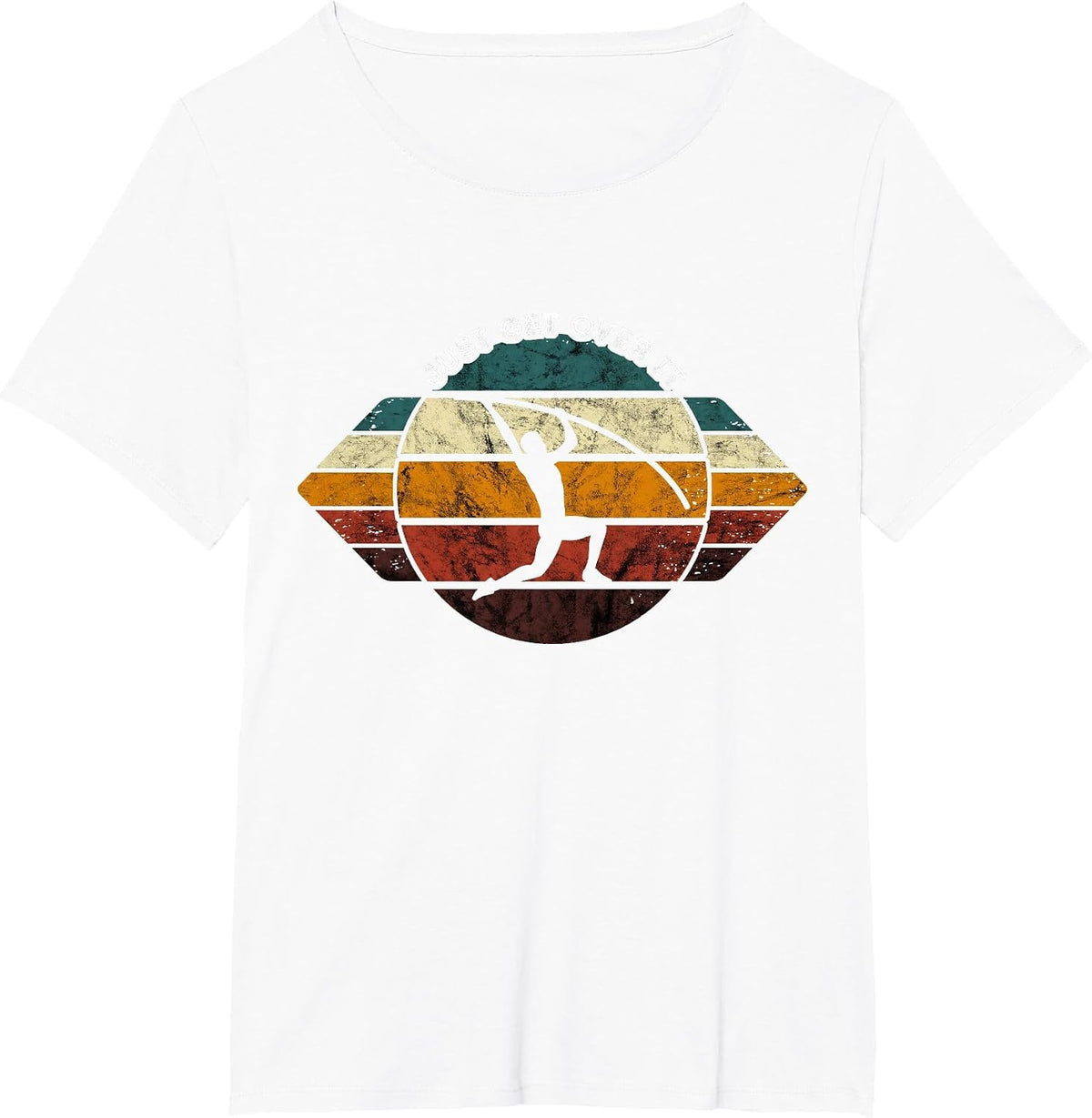 Pole Vault Vintage Retro Just Get Over Track and Field T-Shirt - White