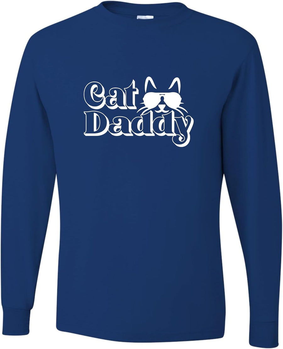 Go All Out Cat Daddy Funny Cat Dad Cat Lovers Gift Idea Mens Long Sleeve T-Shirt - Mens Royal