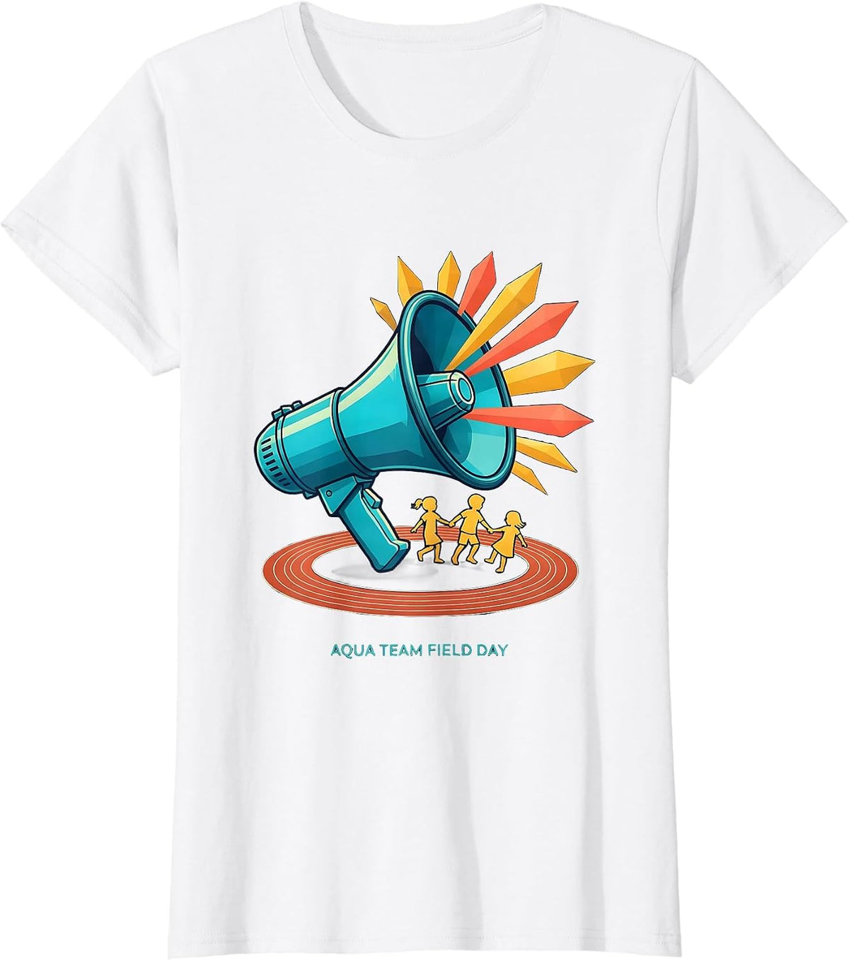 Aqua Team Field Day Flat Vector School Field Day Kids T-Shirt - White
