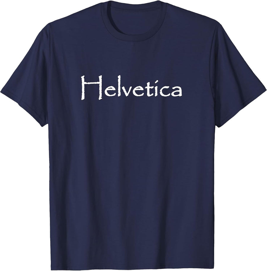 Funny Helvetica Font Papyrus Typography Jokes T-Shirt - Navy Blue