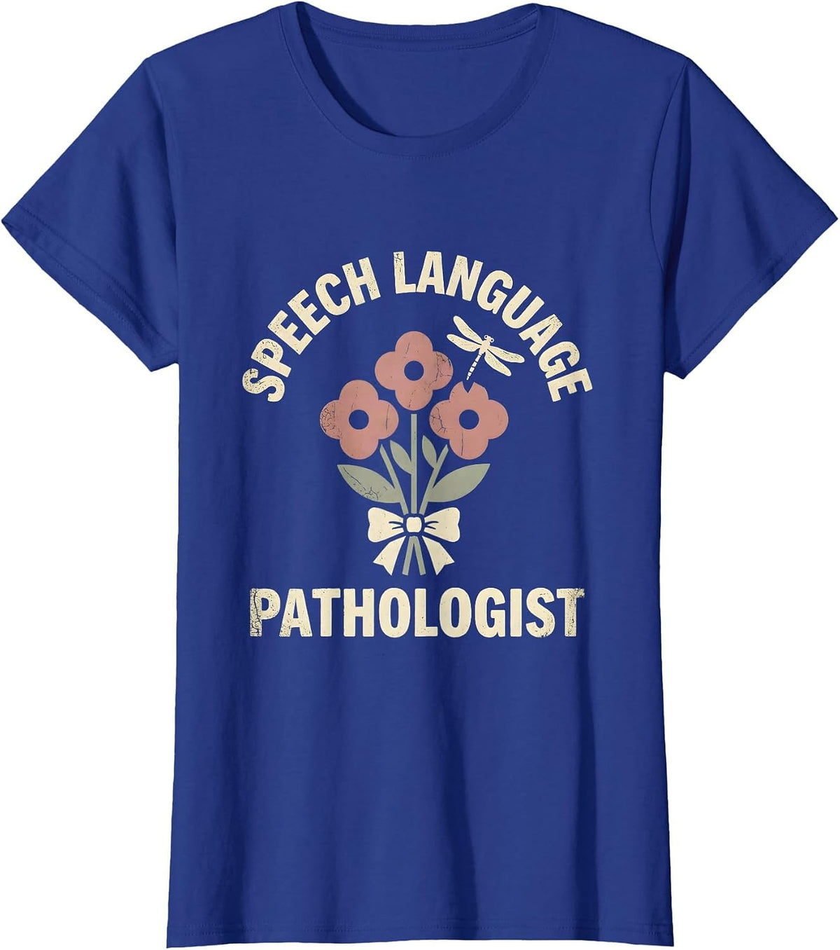 Women's Speech Language Pathologist Floral Boho SLP Professional T-Shirt - Royal Blue
