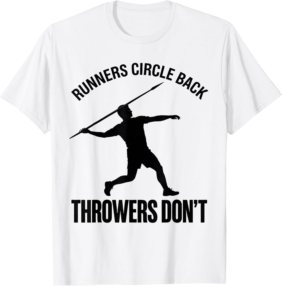 Men's Runners Circle Back Throwers Don't Defiant Track And Field T-Shirt - White