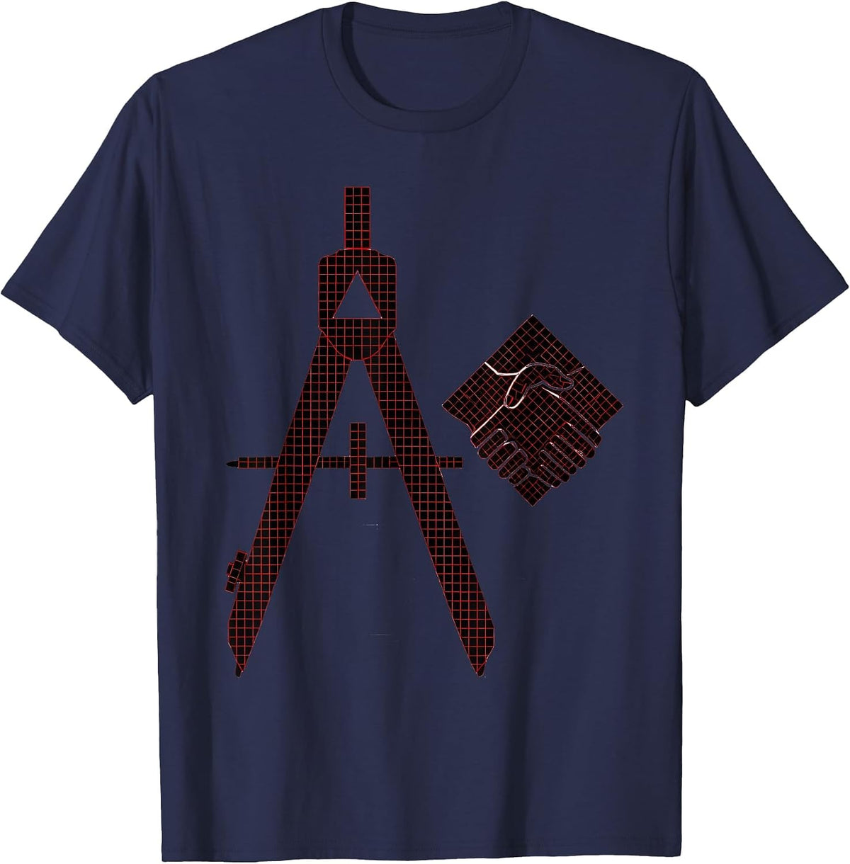 Men's Square and Compass Freemason Masonic Fraternal Pride T-Shirt - Navy Blue