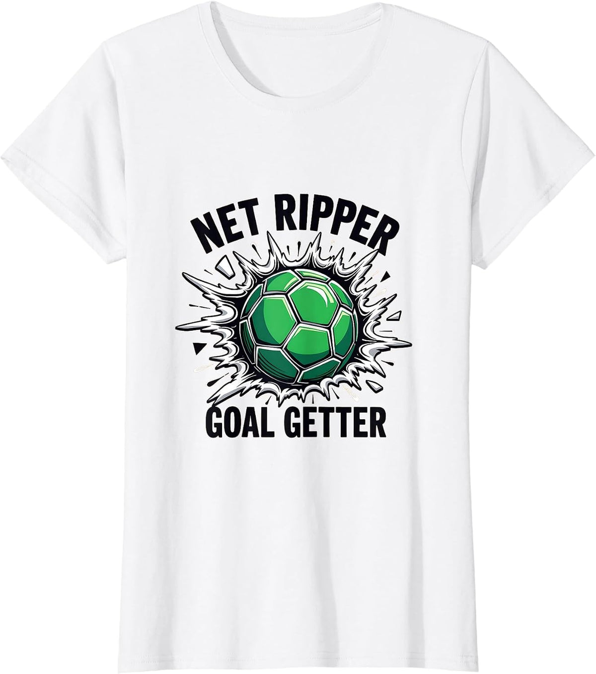 Net Ripper Goal Getter Soccer Design T-Shirt - White