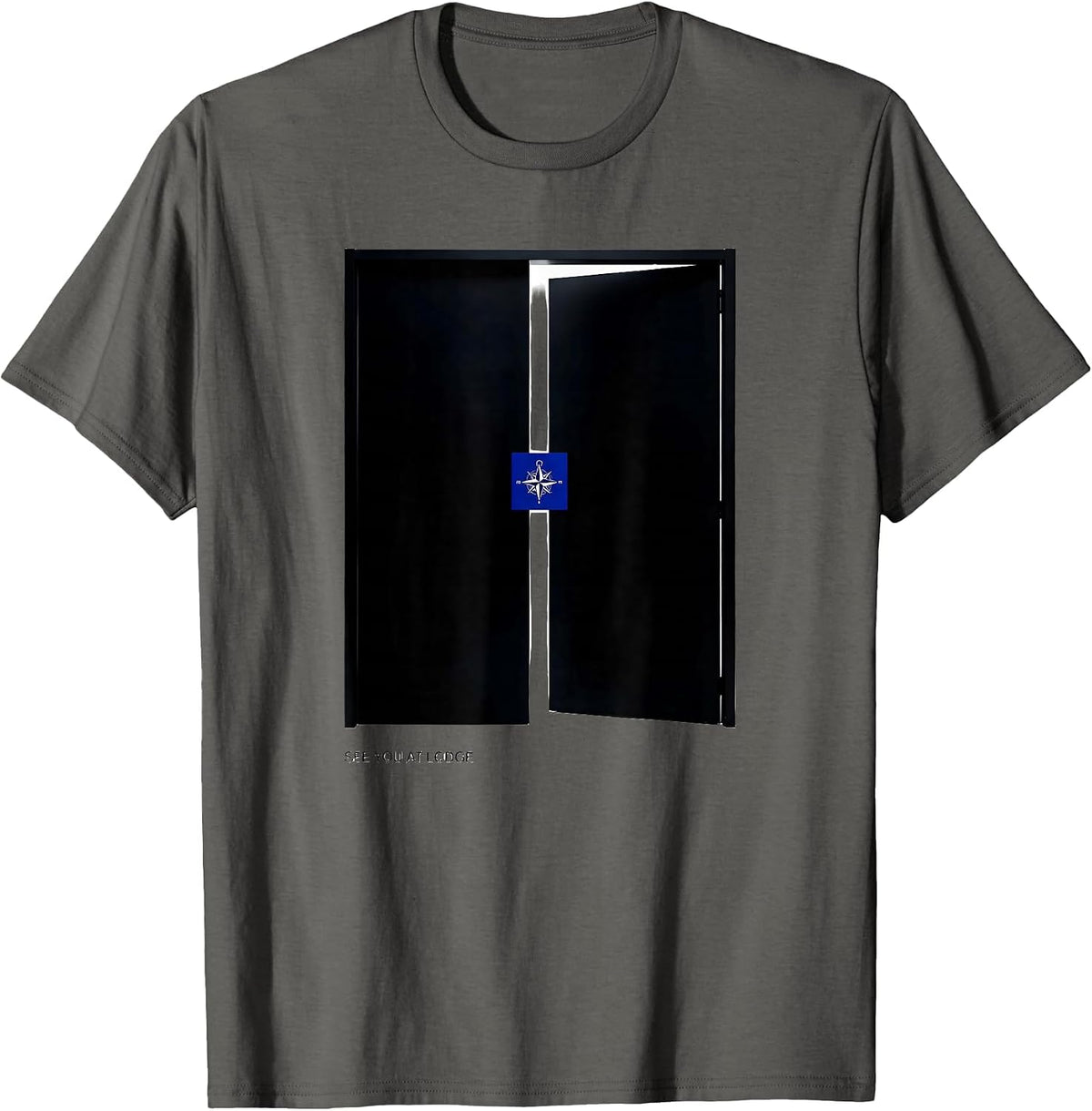 Men's See You At Lodge Masonic Square & Compass Freemason T-Shirt - Asphalt Grey